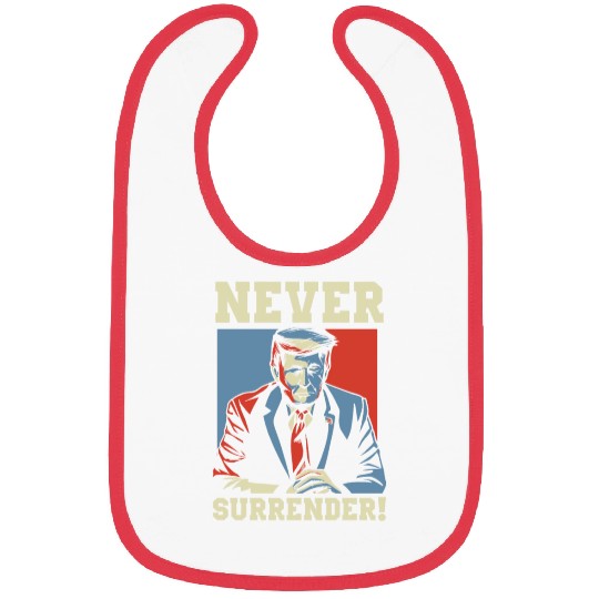 Trump Never Surrender Mug Shot Bibs