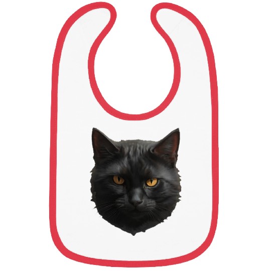 black cat face Bibs
