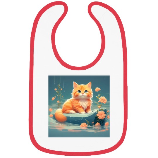 Cute orange cat Bibs
