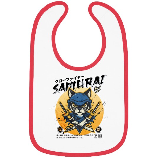 Samurai Cat, Ninja Cat, Cat Assassin, Warrior Cat Bibs