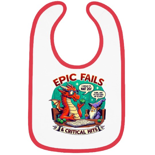 Dragon & Wizard Epic Fails D&D Pen & Paper Bibs