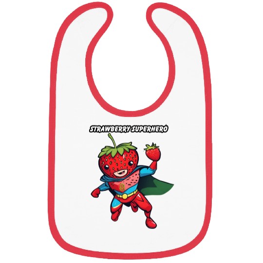 Strawberry Superhero Bibs