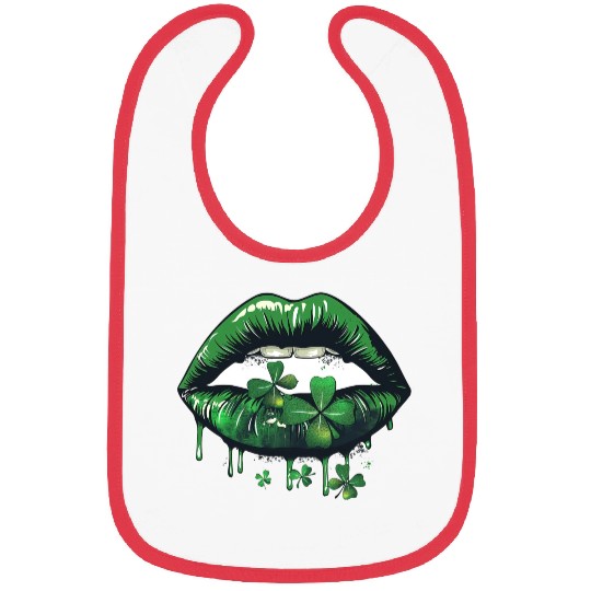 St Patrick Irish Green Lips Bibs