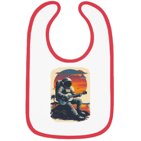 Astronaut Guitar Player Space Music Lover Bibs