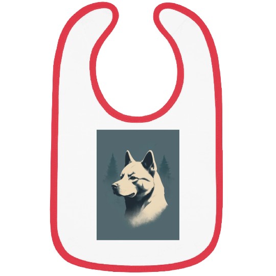 Akita Dog 1 - Japanese Retro Style Bibs