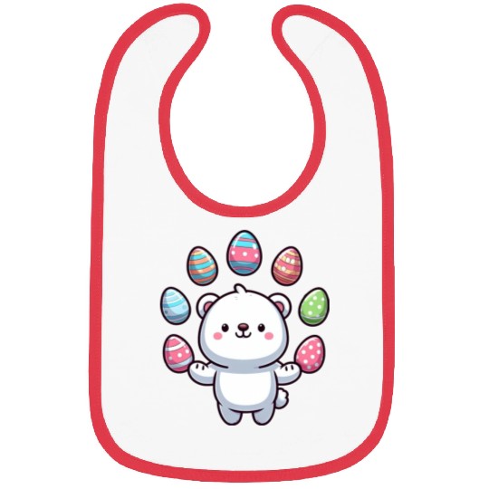 Cartoon Polar Bear Easter Egg Design Bibs