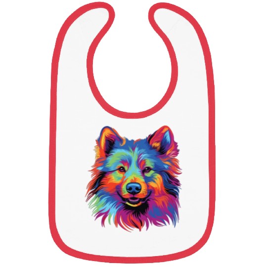 Watercolor Colorful Finnish Lapphund Bibs