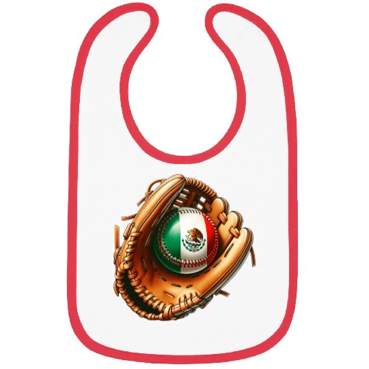 Mexico flag baseball design Bibs