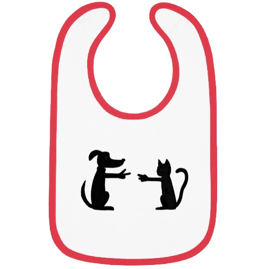 Funny dog and cat Rock-Paper-Scissors Bibs