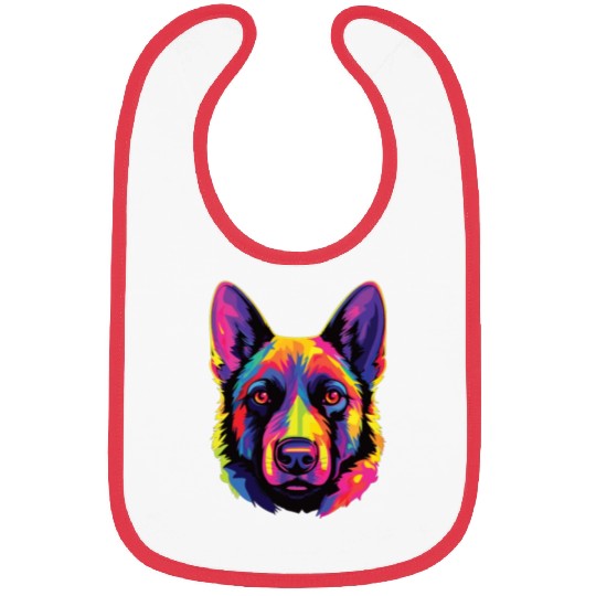 Watercolor Colorful Norwegian Elkhound Bibs