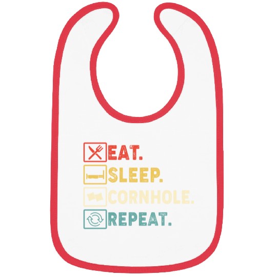 Eat Sleep Cornhole Repeat Bibs