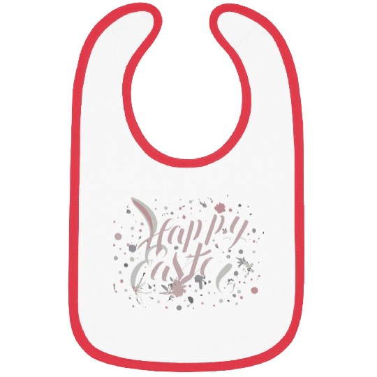 Chic Happy Easter Lettering With Spring Accents Bibs