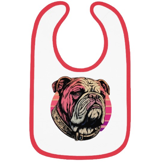 Bulldog With Character Retro Graphic Bibs