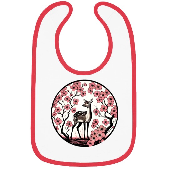 Spring Fawn Deer Dogwood Bibs