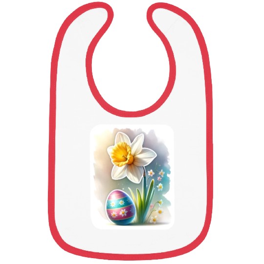 A Beautiful Daffodil With an Easter Egg Bibs