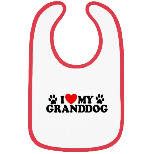 I Love My Granddog Dog Grandparent Dog Grandpaw Bibs