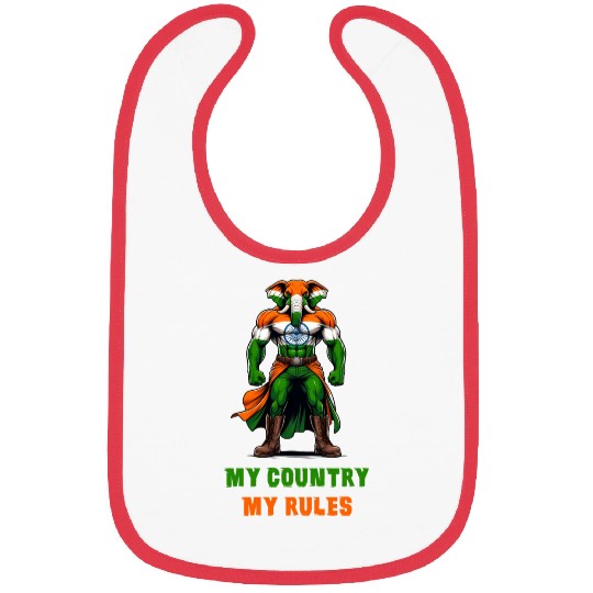 My country my rules India elephant Bibs