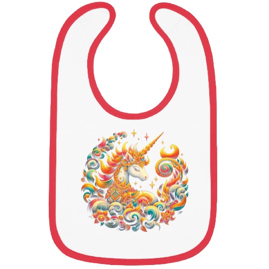 A vintage unicorn with a delicate pattern. Bibs