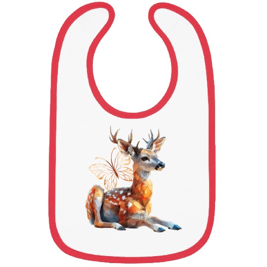 Deer Butterfly Bibs