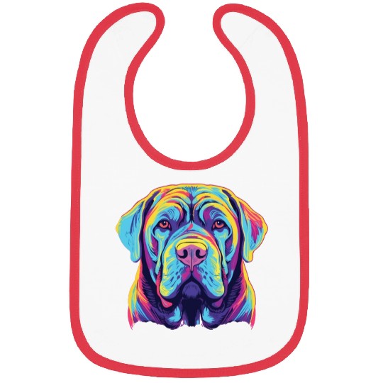 Watercolor Colorful Neapolitan Mastiff Bibs