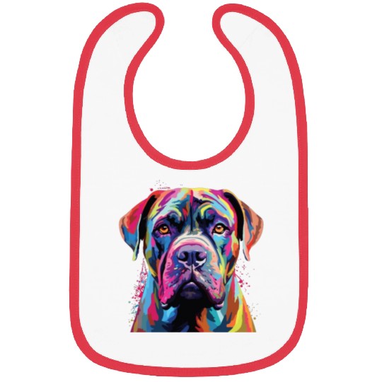 Watercolor Colorful Boerboel Bibs