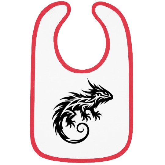 Shaggy Bearded Dragon Tribal Dragon Tattoo Bibs