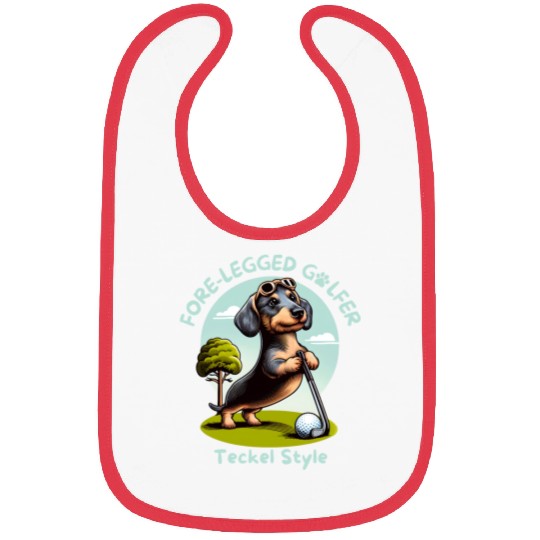 Cute Teckel Dog lovers and Golf players Bibs