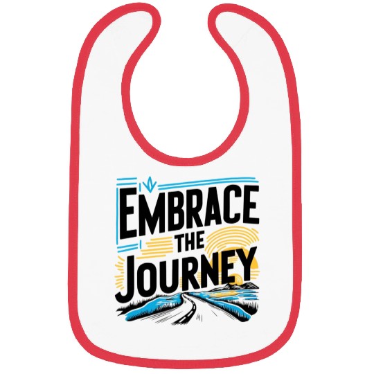 Journey Embrace: Bold Typography Bibs