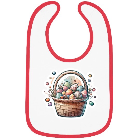 Cute Easter Egg Basket Soft Pastel Color Bibs