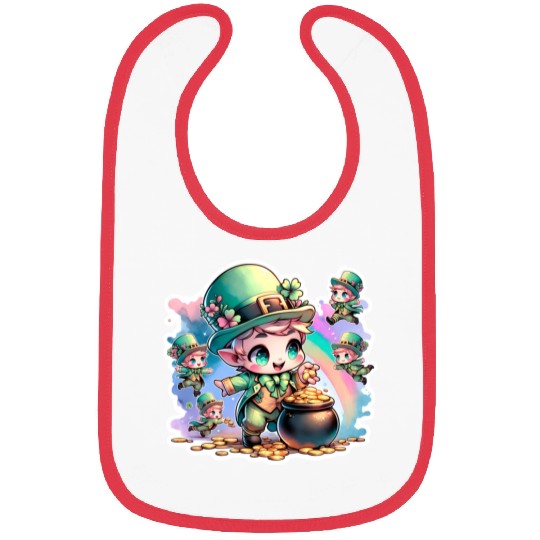 Saint Patrick's Day Chibi Leprechauns Bibs