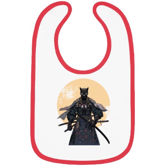 Anime Panther Warrior Samurai katana Bibs