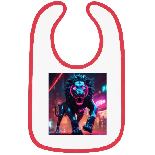Ultra definição de lion biônico ambiente cyberpunk Bibs