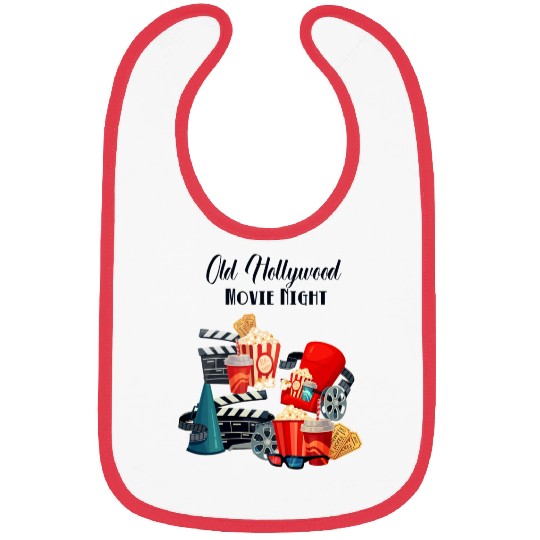 Popcorn Vintage Movie Night Bibs