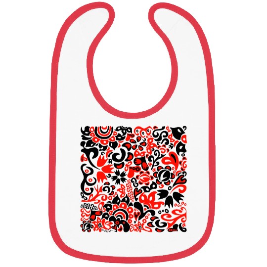 Folklore pattern with Ukrainian traditional colors Bibs