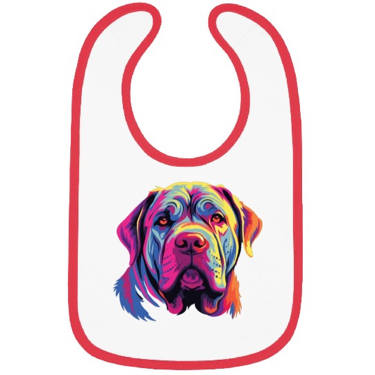 Watercolor Colorful Neapolitan Mastiff Bibs