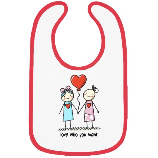 Stick Figure Lesbian Lovers Love Who You Want Bibs