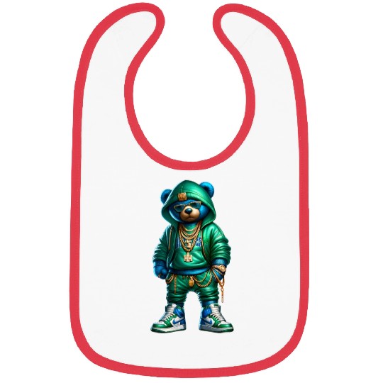 Hustle Anarchy green royal bear Bibs