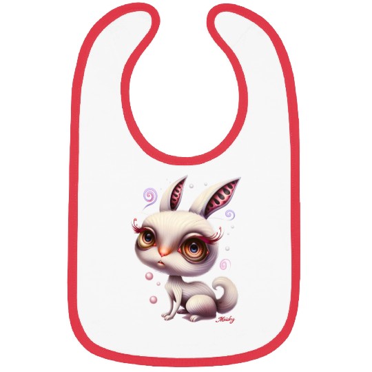 Enchanted Whimsy: Magical Realist White Rabbit Bibs