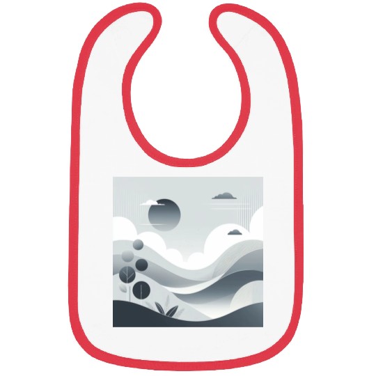 "Tranquil Monochrome Horizon" Bibs