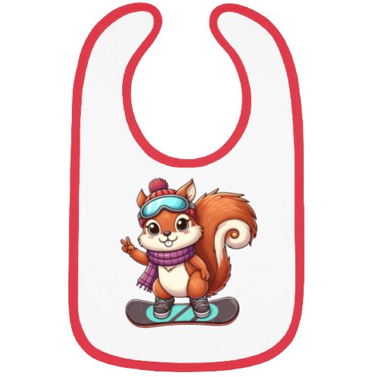 Snowboarding Squirrel Winter Adventure Bibs