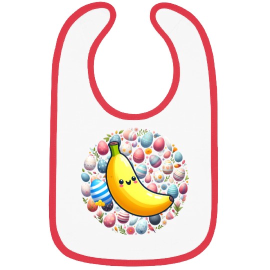 Banana Among Colorful Easter Eggs Bibs