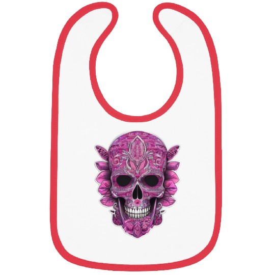 tribal pink mexican skull Bibs