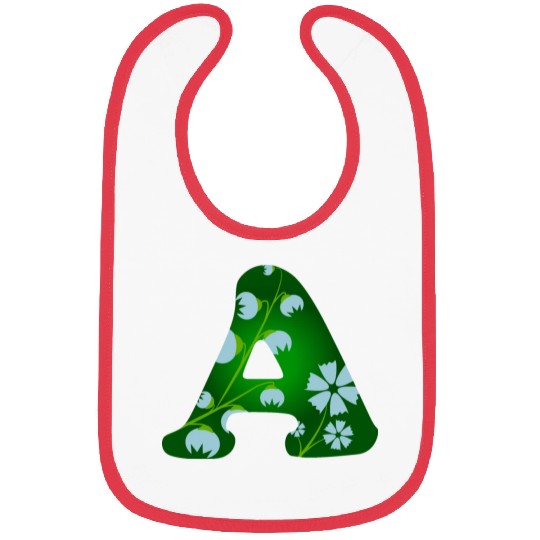 Monogram with capital letter A and bellflowers Bibs