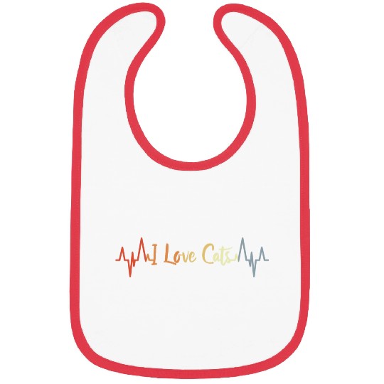 I Love Cats Heartline Bibs