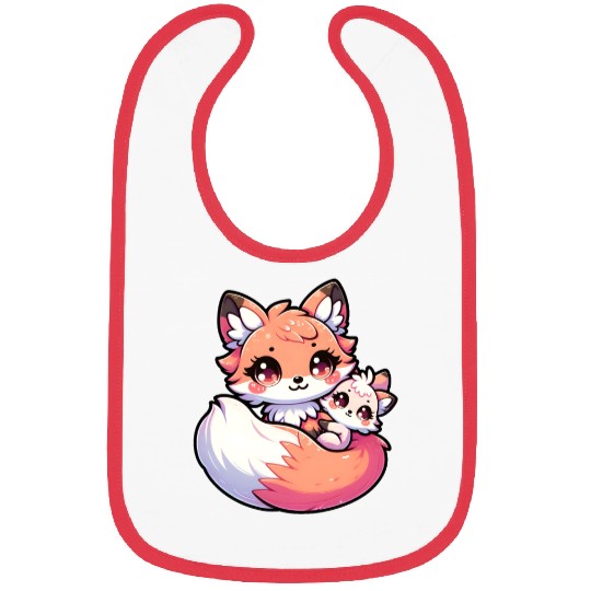 Proud Mother Fox With Her Fox Cub for Mother's Day Bibs
