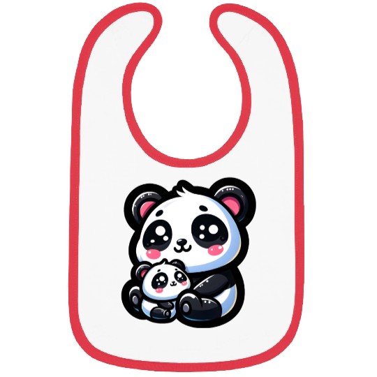 Proud Mother Panda With Her Cub for Mother's Day Bibs