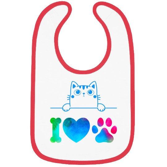 i love cat Bibs