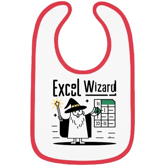 excel wizard funny accountant bookkeepers gift Bibs