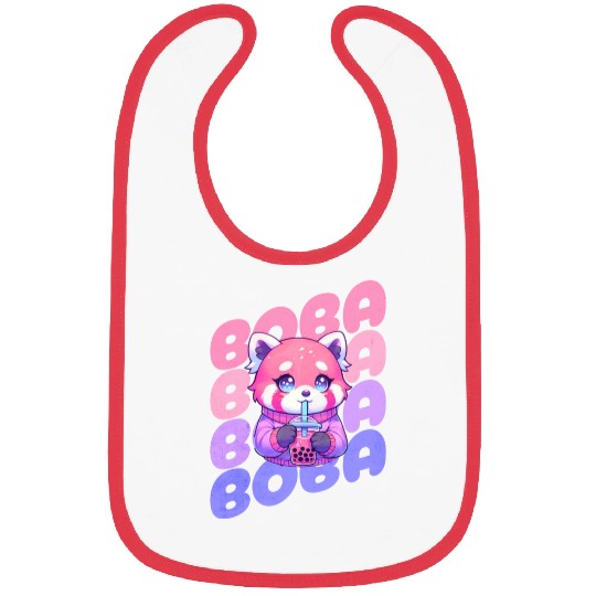 BOBA Cute Red Panda Bibs