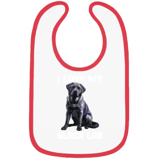 Labrador Lover I LOVE MY BLACK LAB Black Bibs